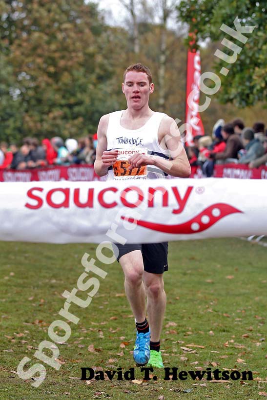 S. Molley (Tonbridge) wins the under-17 mens 2012 National Cross Country Relay Championships.